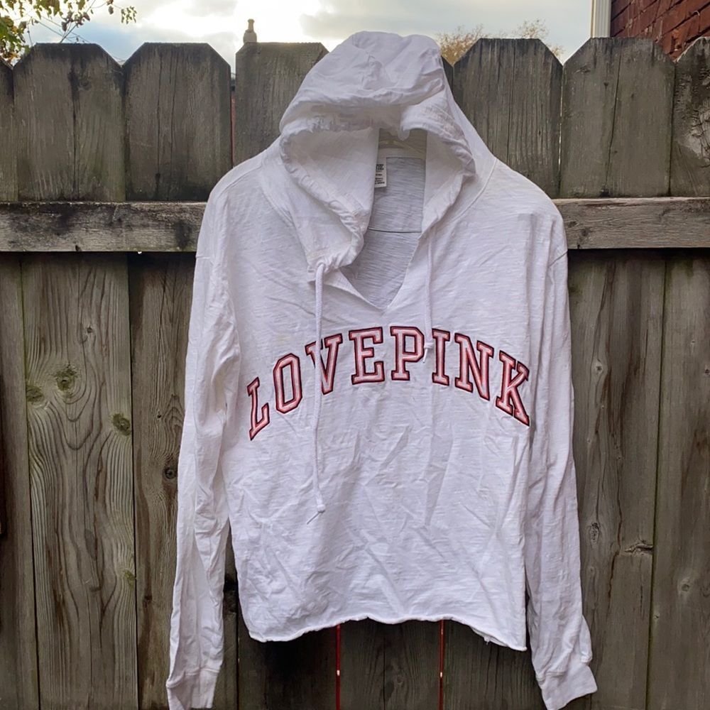 Love pink hooded top sz. S